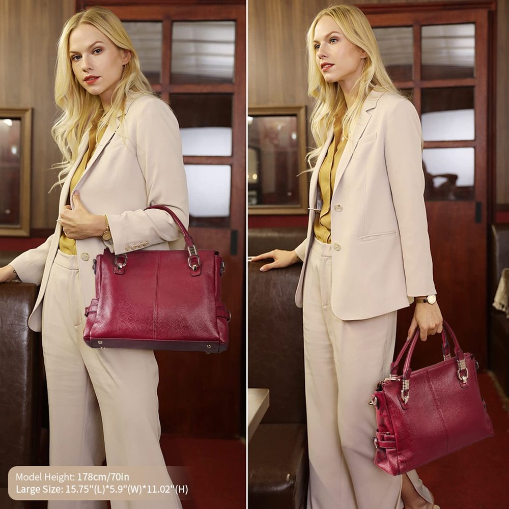 Genuine Leather Purses And Handbags, Satchel Tote Shoulder Bag :3 - Picture 3 of 6